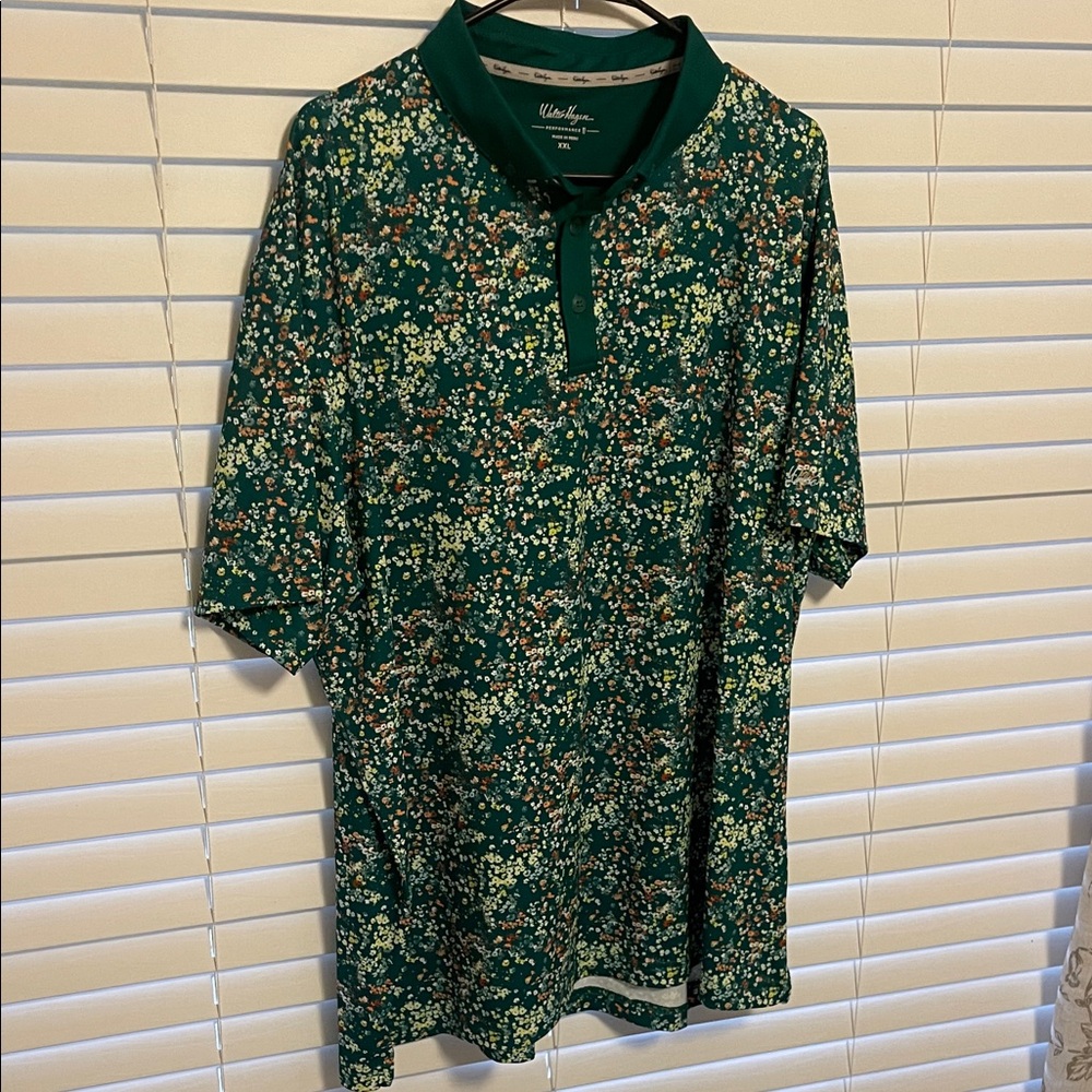 Walter Hagen Men’s Kelly Green Floral Polo Shirt XXL